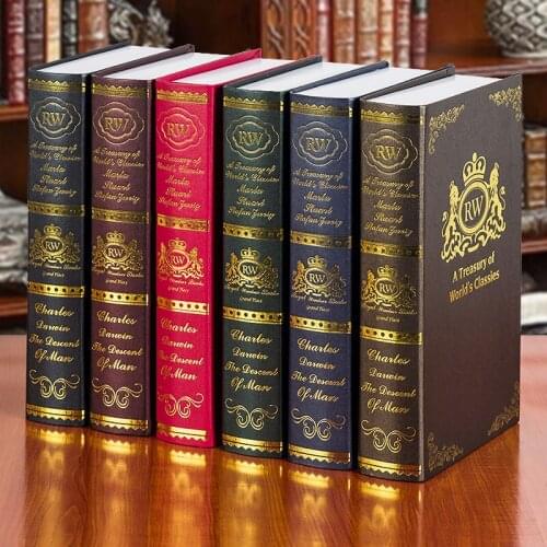 6PC European style of the ancient book props Villa Club soft decoration book box one window simulation book Fake Book mode
