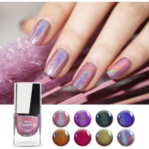 8 Colors Diamond Colorful Nail Polish Laser 7ml Sequins Nail Art Polish DIY Nail Makeup Gel TSLM1