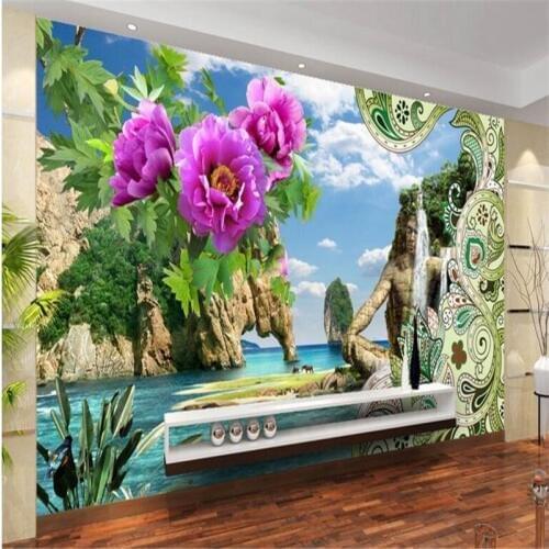 BEIBEHANG Large - scale custom wallpaper Jiangshan picturesque fairyland Chinese - style background wall template