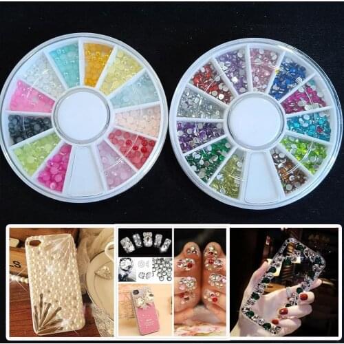 Nail Glitter Wheel Nailart Accessoies Diy Rhinestones 3d Decorations Charms Gem Manicure Crystal Diamond Buy One Get One Free