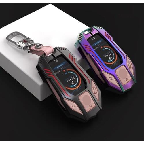 Zinc Alloy Car Key Case Keyring For BMW X5 X3 X6 X7 530LE 7 Series 730li 740 630GT Remote Cover Keyfobs Chain Auto Accessories