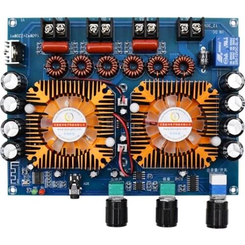TDA7498E DC 32V Bluetooth 5.0 Digital HiFi Power Amplifier Board 160W*2+220W Stereo 2.1 Channel Amp I4-013