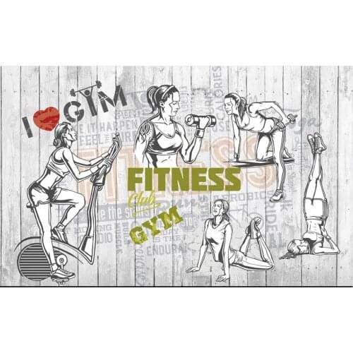 Wallpaper photo 3 d custom mural Retro silhouette plank tooling fitness decor in the living room Wallpaper for walls 3d in rolls