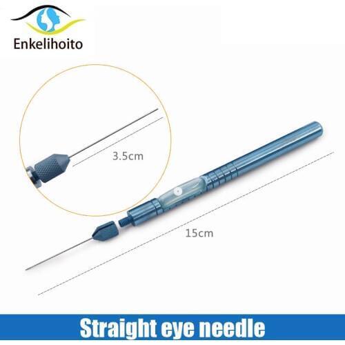 Aspiration needle straight shafts with silica gel cannulation inside 20G23G ophthalmic microscopy device with silicone tube