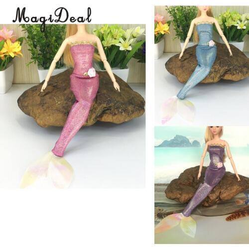 Pretty Strapless Mermaid Dress Princess Skirt for Doll Clothes Accessories