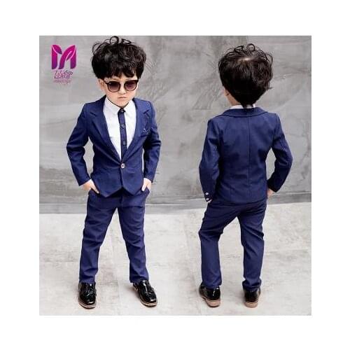 Red/blue Formal Children Suit Boys Suits Kids Blazer Boys Suits For Wedding Boys Clothes Jackets Blazer+Pants+shirt 3pcs 3-10Y