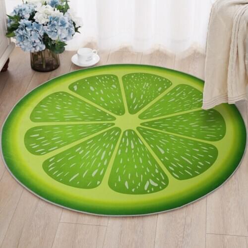 3D Print Fruits Round Carpet Home Decor Bedroom Living Room Non-slip Bathroom Mat Soft Rug Table Chiar Floor Mat for Kids Room
