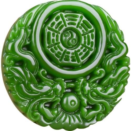 Green Jade Dragon Pendant Chinese Fashion Charm Necklace Jewelry Amulet Carved Gifts Jadeite Natural Women
