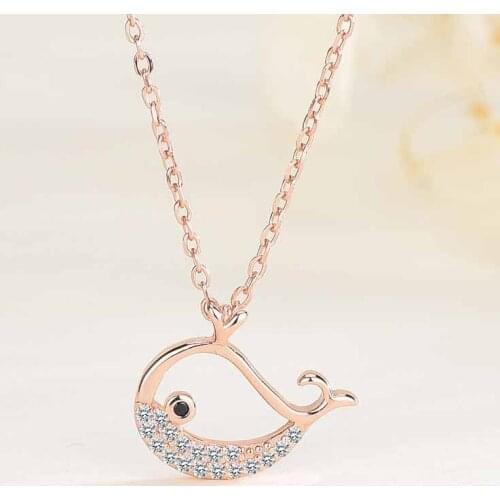 Little Whale Necklace Korean Fashion Simple Forest Necklace for Women Simple Girlfriend Net Red Clavicle Korean Pendant Gift