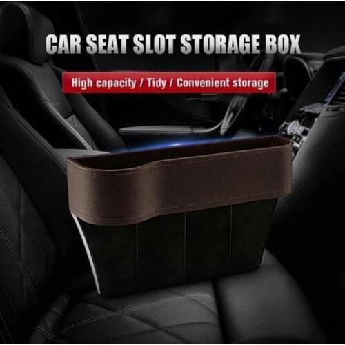 Multifunctional Car Seat Organizer PU Leather Car Storage Organizer Universal High Capacity Non-Slip Car Front Seat Crevice Stor