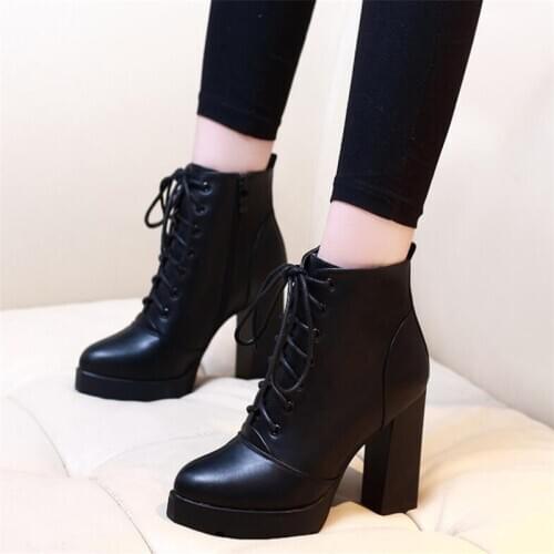 Fashion zipper design genuine leather sexy women high heels women boots high quality ankle boots for women winter girls boots