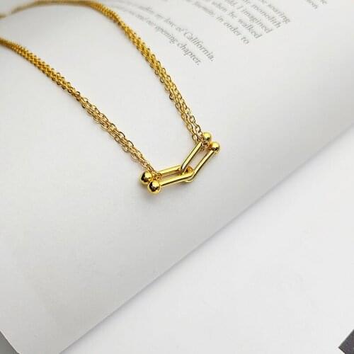 New Korea U-shaped Buckle Pendant Necklace Chain Clavicle Female Fashion Hot Sexy High Quality