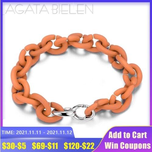 New Arrivalr Beads Charm Orange Hard Rubber Bracelet Handmade Accessories for women man bracelets Hip hop style Jewelry