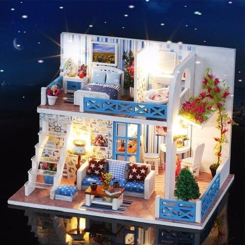 DIY cabin Helens other shore hand-assembled puzzle childrens toys wooden toys