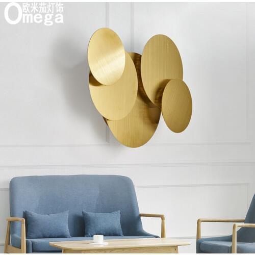 Postmodern creative stainless steel decorative wall lamp designer Nordic living room bedroom bedside aisle stair lighting