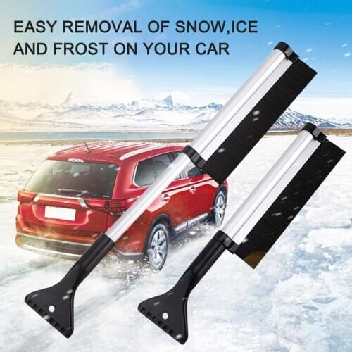 2 IN 1 Car Cleaning Brush Ice Scraper Detachable Snow Shovel Brush Dust Remove Brush Auto Windshield Extendable Snow Brush