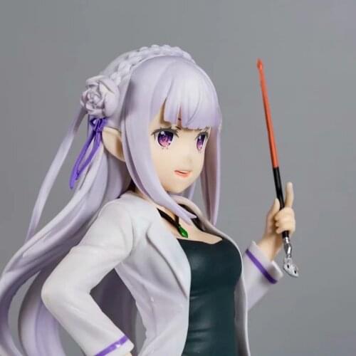 Tronzo 26CM In Stock Emilia Teacher Uniform Re:0 Anime Character PVC Action Figure Model Doll Toys Collection For Gifts
