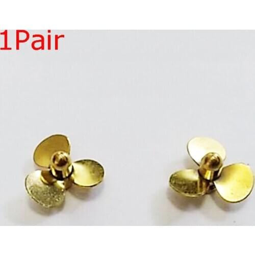 1pair/lot Outer Dia 16mm Copper Prop CW CCW Propeller Hole 2mm Propellers 3-blades Paddle For RC Boat DIY Model Spare Parts
