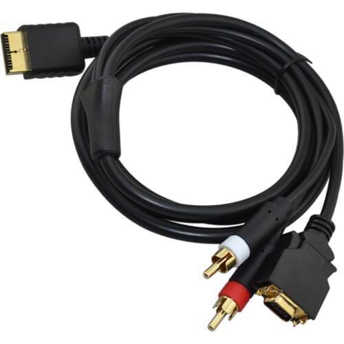 Xunbeifang 10pcs a lot Wholesale for playstation 2 3 HDTV D-Video D-Terminal AV Cable for PS2 for PS3