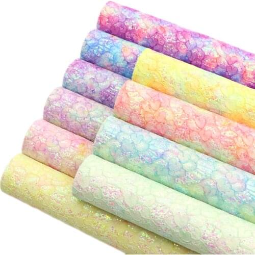 20*33cm Bump Texture Lace Love Chunky Glitter Synthetic Leather for Bows DIY Handmade Leather Sheets Crafts,1Yc8756