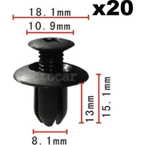 20pcs Nylon Fastener Rivet Push-Type Retainer Clip For Ford Mazda OE B092-51-833 , MB-455-56143 tyre cover buckle