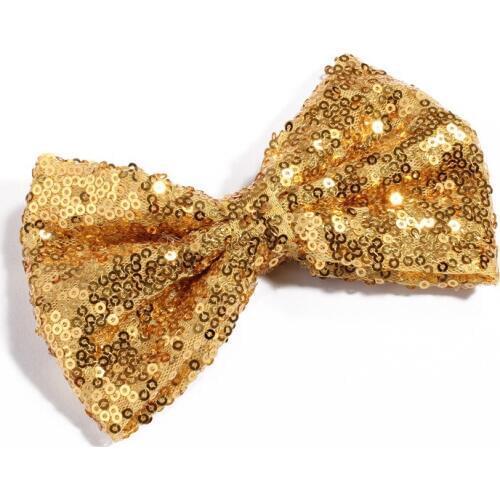 5PCS 13CM New Big DIY Shiny Sequin Hair Bows for Hair Clips Handmade Applique Sequins Hair Bow Knot for Women Hair Accessories
