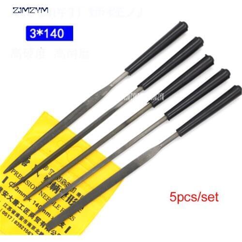 5pcs/Set Stone Jewelers Diamond Wood Carving Craft Metal Needles Files Sewing Mini needle File Set With 5 Unique Shapes 3*140mm