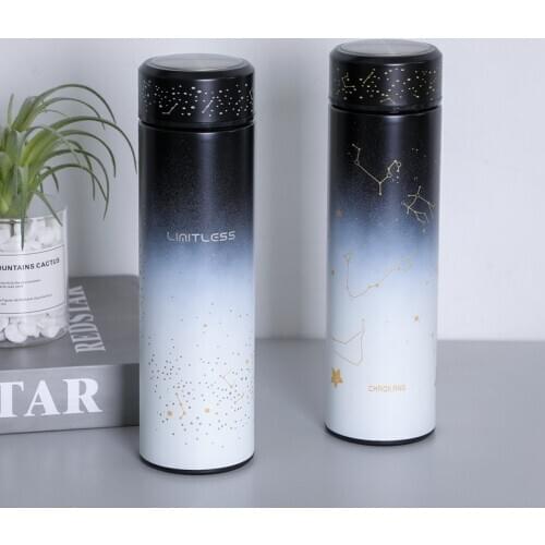 500ml Creative Luminous Thermos Personality Star Luminous Water Bottle Gift Stainless Steel Vacuum Flask