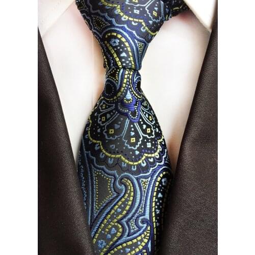 8CM Classic Design Mens Woven Tie Luxury Paisley Necktie for Men Accessories