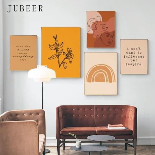 Abstract Line Vintage Canvas Painting Nordic Poster Minimalist Wall Art Pictures for Living Room Posters and Prints Home Decor