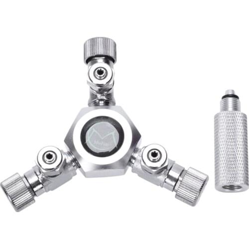 Aquarium Fish Tank 3 Way Air Pump Co2 Regulator Solenoid Cylinder Splitter Tap Connector Carbon Dioxide Multipass Shunt