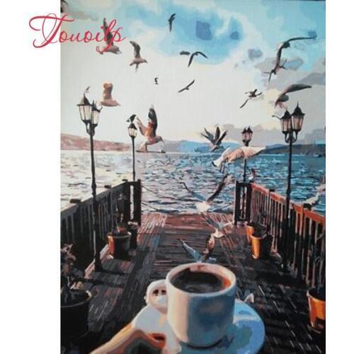 5D Diamond Embroidery Handmade Mosaic 5d Diy Coffee seagull Diamond Painting Cross Stitch Pattern Square&round Drill wall art