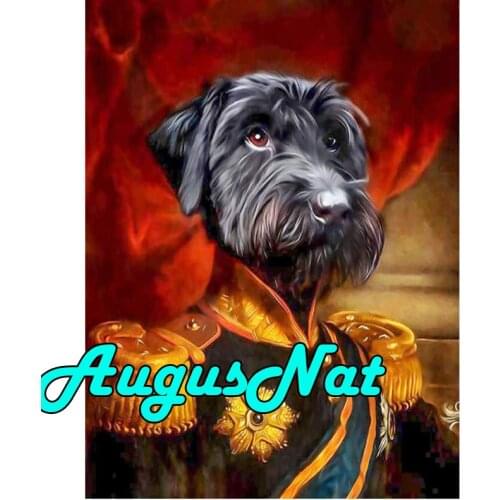 Black dog diamond painting full soldier daimont embroidery picture beads diamant mosaic sticker animals diamand art new arrivals