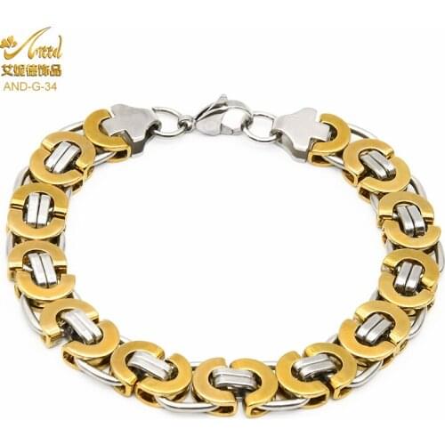 ANIID Fashion Chain Bracelet For Men Curb Cuban Link Stainless Steel Jewelry Women Punk Hip Hop Luxury Gold Colour Unisex Gift