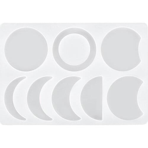 BMBY-Moon Phase Pendant Resin Molds Crescent Moon Full Moon Quarter Moon Silicone Epoxy Mould for DIY Art Crafts