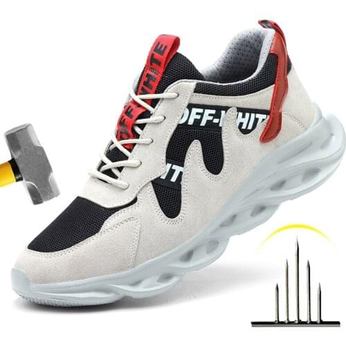 Mens Outdoor Steel Toe Anti Smashing Protective Work Shoes Boots Men Puncture Proof Safety Shoes Anti-Slip