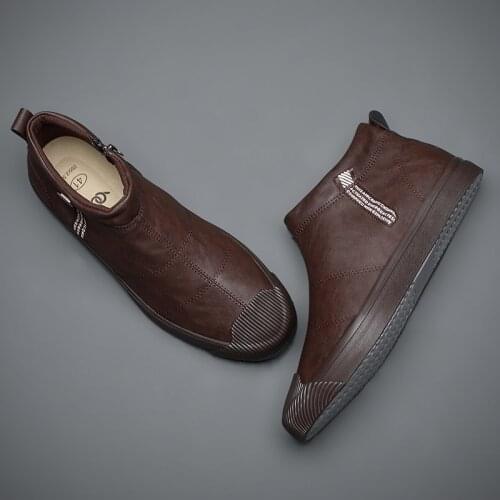 Brand Mens Winter Waterproof Boots Mens Snow Boots Winter Leather Waterproof Men Sneakers Outdoor Breathable Hiking Boots