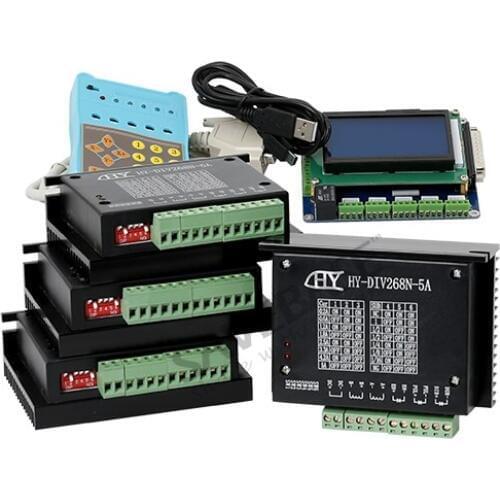 SAVEBASE CNC 4Axis Kit with 5Axis Professional Breakout Board Display&Keypad+TB6600HG Stepper Motor Driver Board Controller