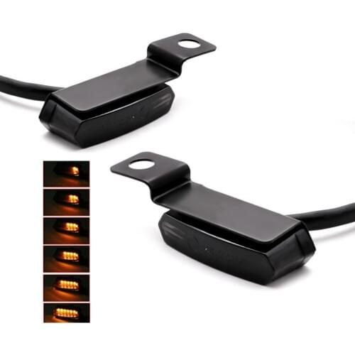DC 12V 2PCS Universal Amber Mini LED Motorcycle Turn Signal Light Sequential Blinkers Flashers