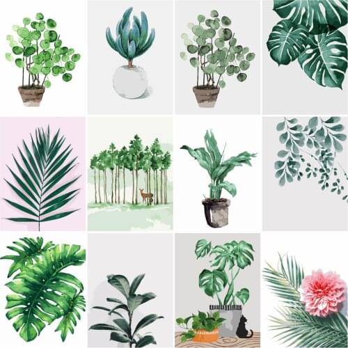 EverShine 5D Diamond Painting Landscape Cross Stitch Diamond Embroidery Potted Plants Mosaic Art Kits Rhinestone Pictures