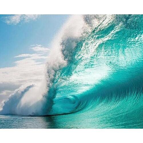 GATYZTORY Sea Wave Full Drill Diamond Painting Rhinestone Embroidery Scenery Cross Stitch Mosaic Art Handmade Gift Wall Decor