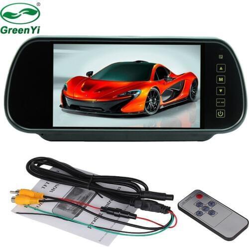 HD7 inch TFT Color LCD Screen 7" Car Rearview Mirror Monitor With 2 Video Input Available For VCD/DVD/GPS/CAMERA