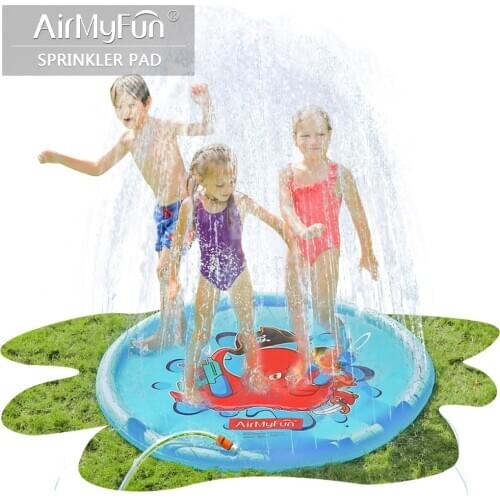 AirMyFun Octopus Sprinkle & Splash Play Mat, Fun Outdoor Party Sprinkler Toy for Kids, Splash Pad Sprinkler for Toddlers Playing