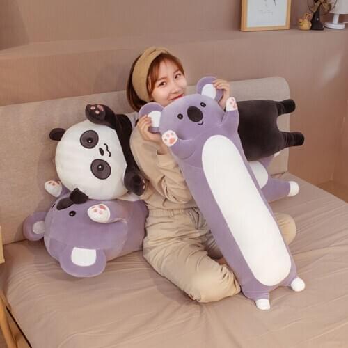 1pc 70-130CM Cute Panda Koala Plush Toys kawaii Stuffed Soft Long Pillow Dolls for Baby Girls Sleeping Cushion Birthday Gift