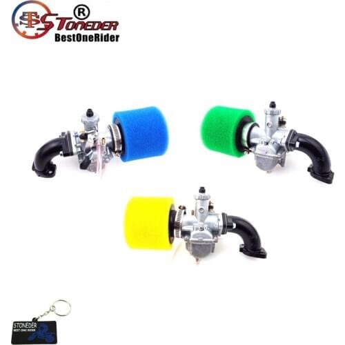 STONEDER VM22 26mm Mikuni Carburetor Air Filter Mainfold Intake Pipe For 110 125 140cc Engine XR CRF50 SSR Thumpstar YX Pit Bike