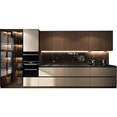 Kitchen cabinets Modern minimalist quartz quartz countertops are custom-assembled for overall kitchen cabinet assembly