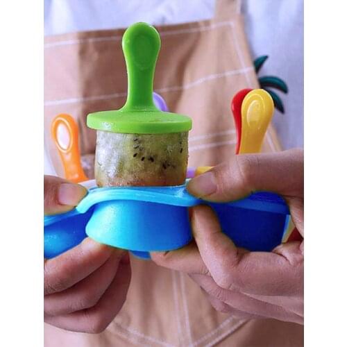 Mini silicone popsicle mold colorful DIY popsicle mold with color plastic stick Baby Diy Food Fruit Shake Ice Cream Mold