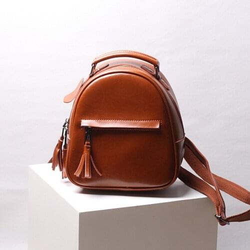 Tassel Fashion Leather Retro Women Backpack High Quality Shoulder Bag Women Leisure Classic Multi-Function Travel Backpack