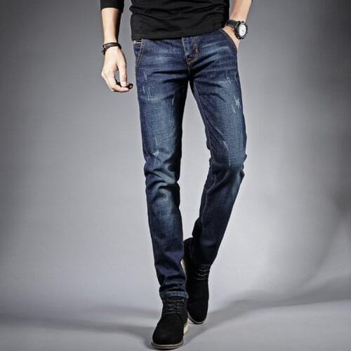 Mens Stretch-fit Jeans Casual Slim Fit Trousers Korean Style Denim Overalls Men Male Pencil Pants Denim Skinny Jeans for Men