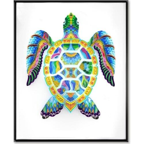 DIY Turtle Quilling Paper Painting Kit 3D Origami Japanese Craft Quilling Paper Glue Art Scrapbook Quilling Set Home Wall Decor